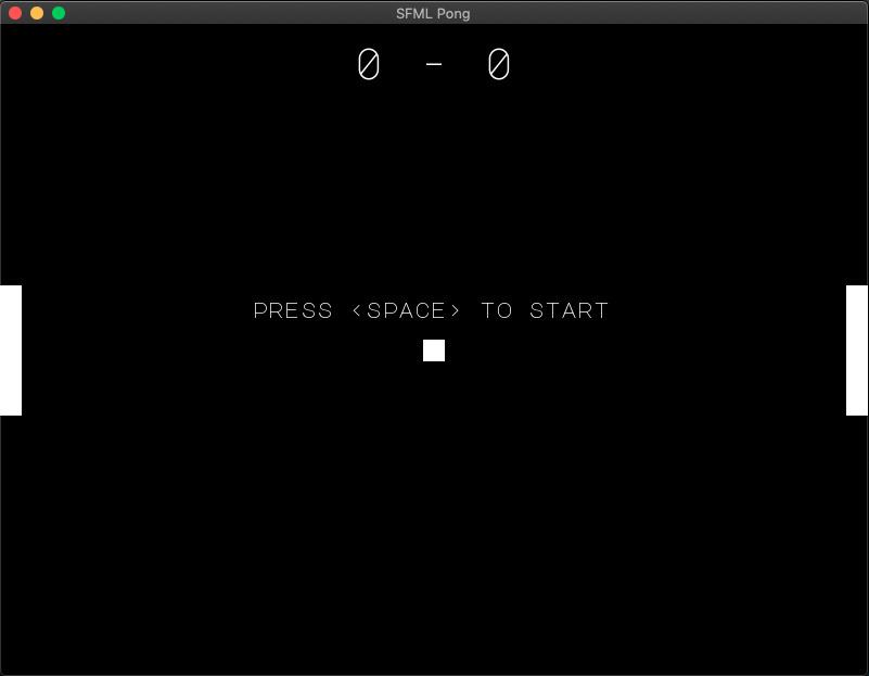 Screenshot of the game with the 'space to start' text added in the beginning